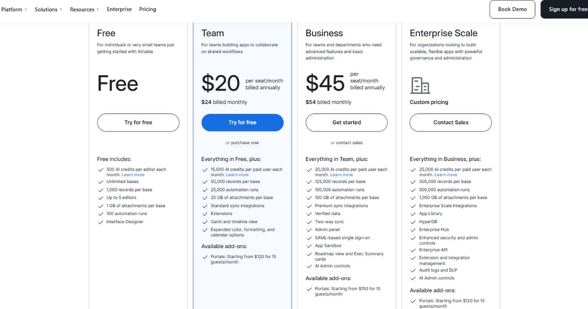 Airtable Pricing