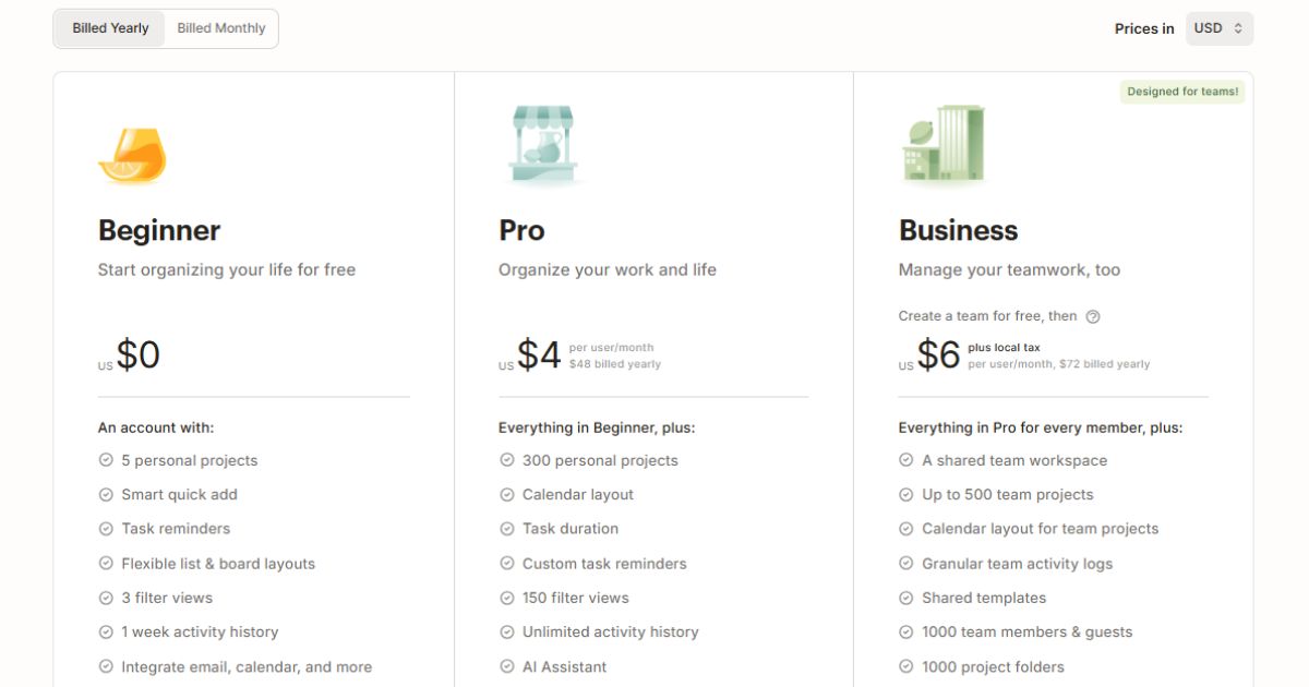 Todoist Price Plan
